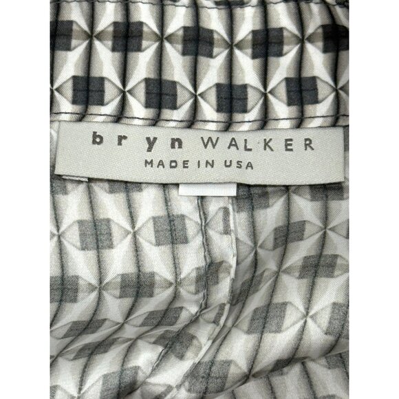 Bryn Walker Joe Shirt Top Button-Up Boxy Black White Geometric Womens Size M - Picture 5 of 10